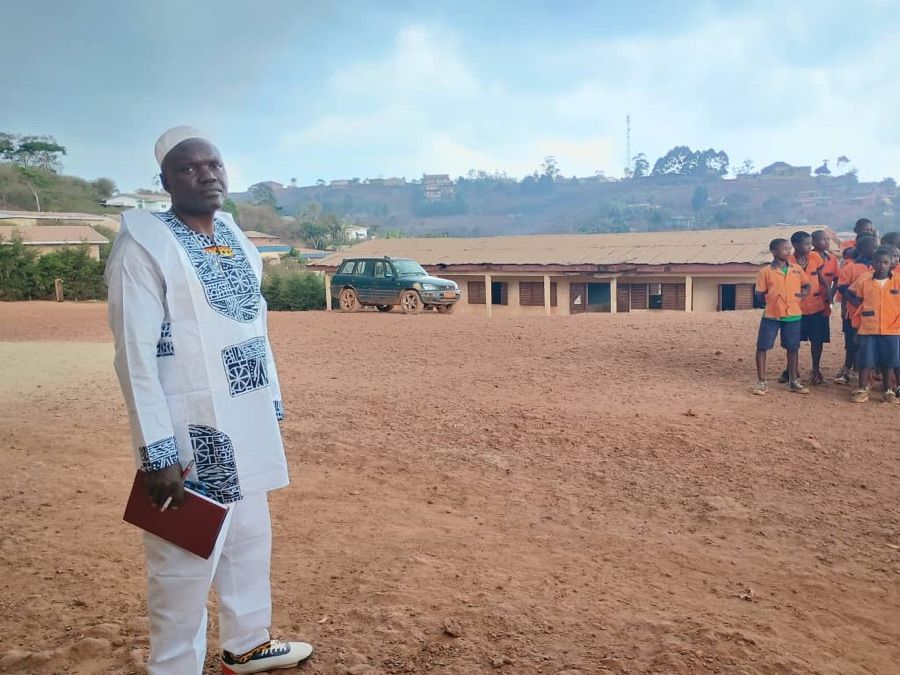 The hills and village of Fokoué seen from the school yard