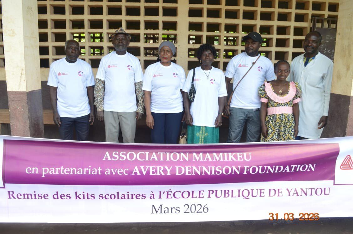 The MAMIKEU team behind the Avery Dennison Foundation partnership banner